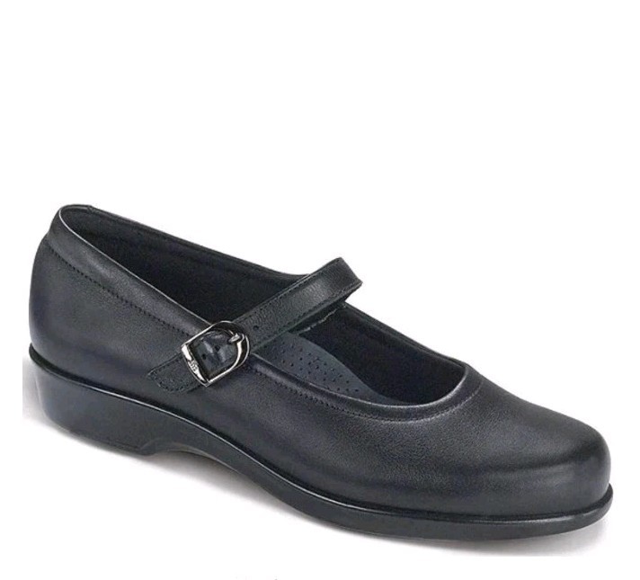 SAS Maria Leather Mary Jane Flats Black Tripad Comfort Shoe Women’s 12M