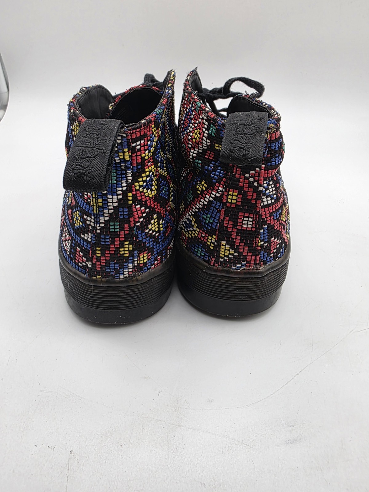 Size 9 – DR MARTENS Daytona Women’s Ankle Boot. Multicolor Woven Aztec Mosaic