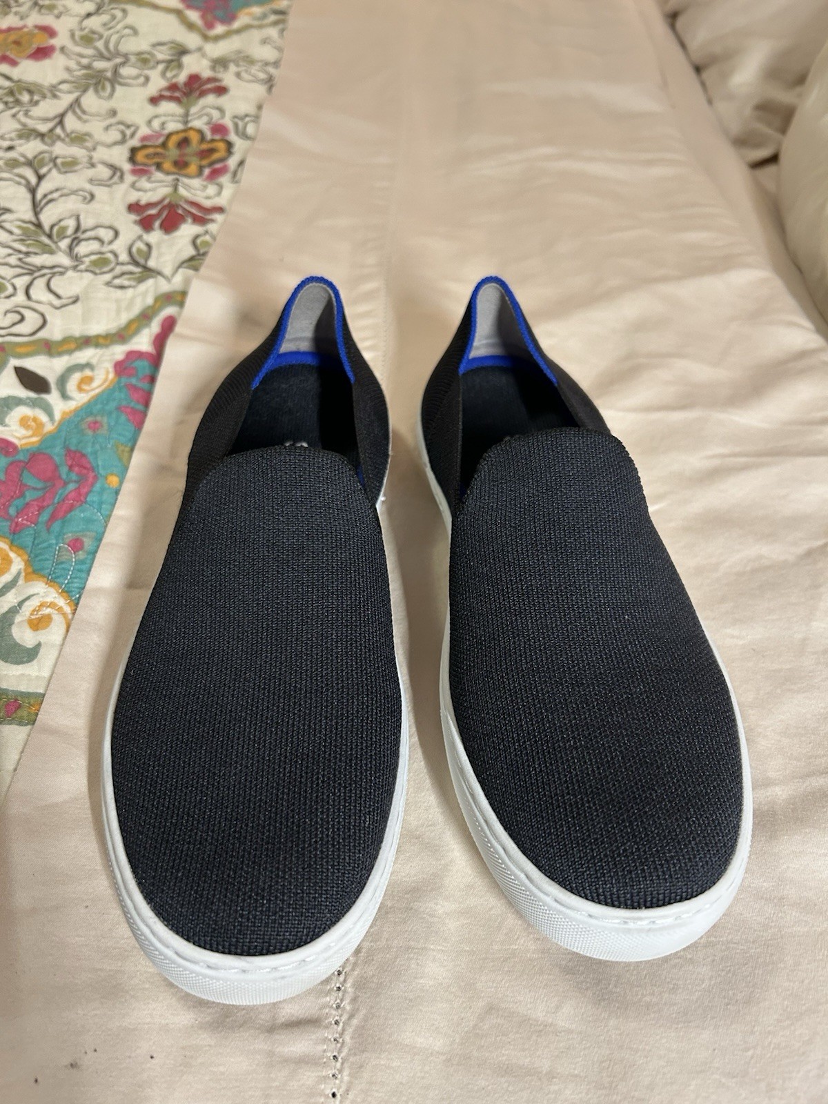 Rothy’s Slip On Women’s Sneakers Navy Blue Knit Size 9 Sustainable Shoes