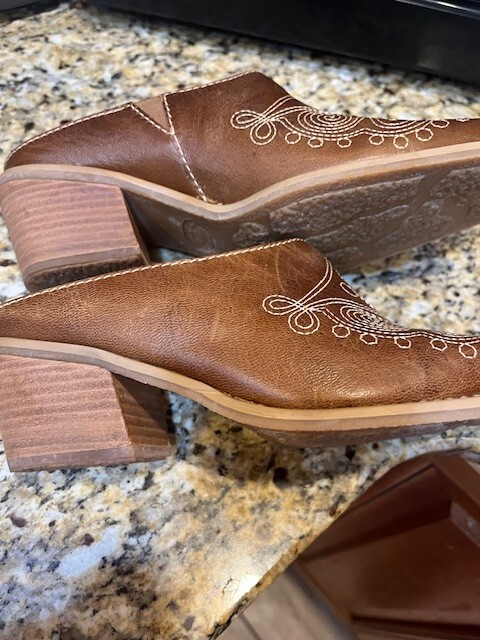 Dr Scholl’s Memory Fit Comfort Slip On Cowboy Western ROUND UP Design Size 7.5 M