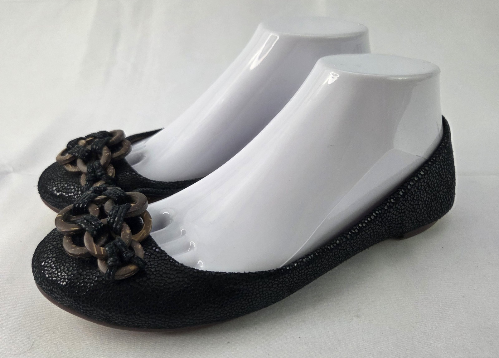 Jeffrey Campbell Ballet Flats Womens 7.5 Black Snake Print Leather Slip On Shoes