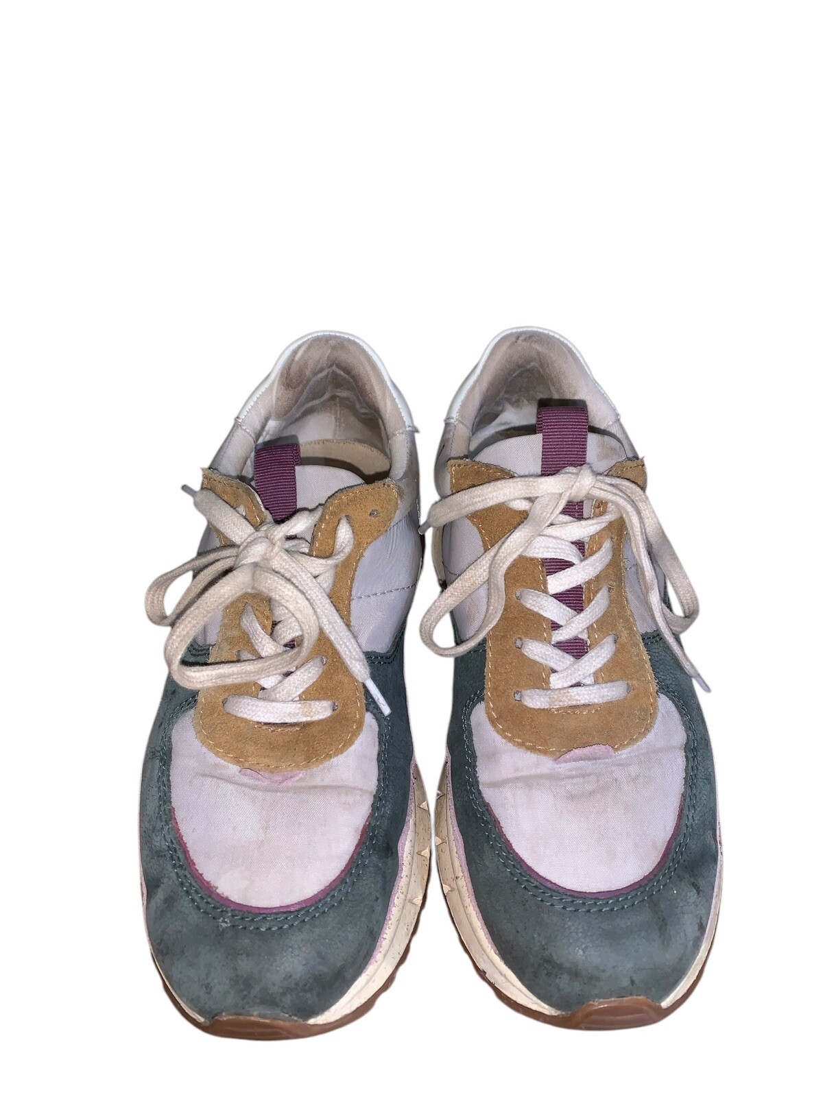 Madewell Women 6.5 Kickoff Trainer Sneakers Lace-Up Recycled Nylon Suede Leather