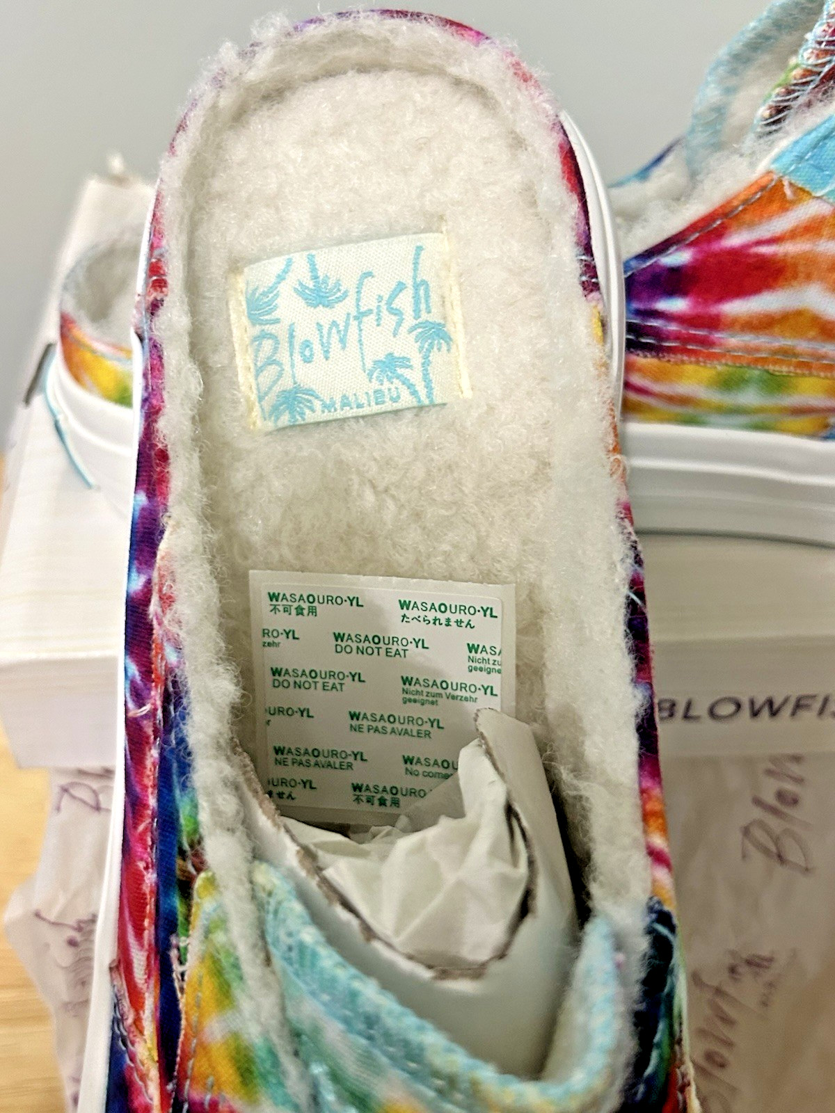 Blowfish Rainbow Tie Dye Sneaker Slip-On 9 M ladies distressed frayed New in Box