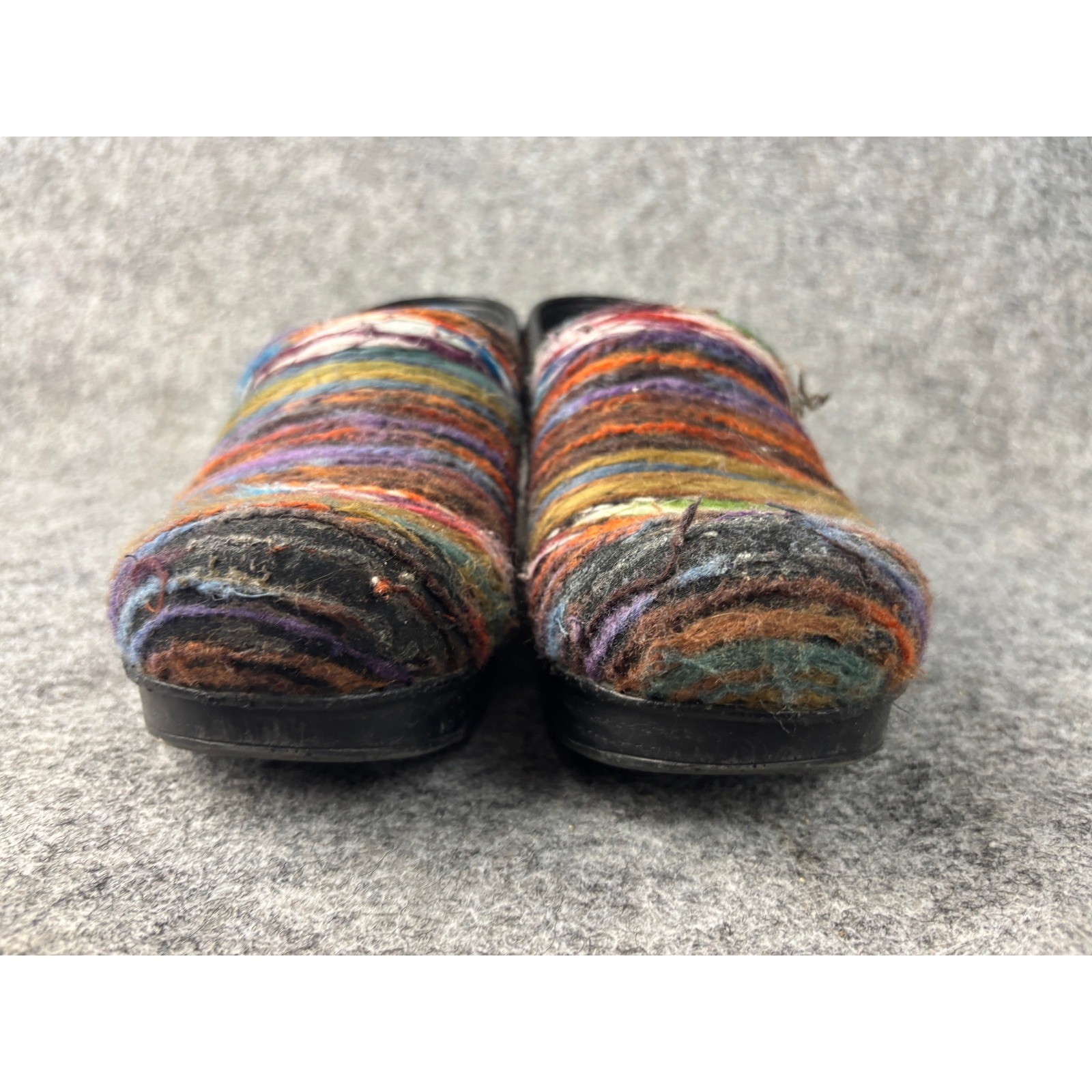 Dansko Professional Clogs Womens 39 Multi Color Yarn Striped Knit Comfort Shoes