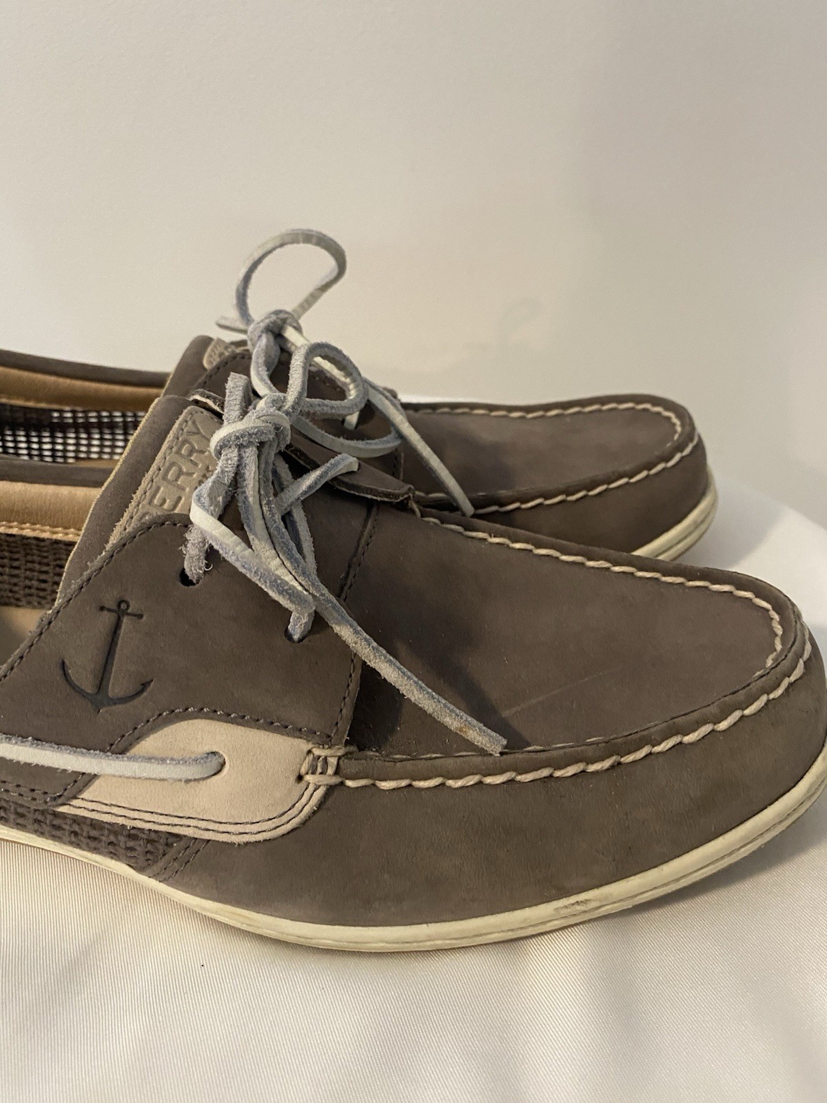 Sperry Womens Koifish Mesh in Gray Size 11 Boat Dock Lace Up Sts83159 Suede