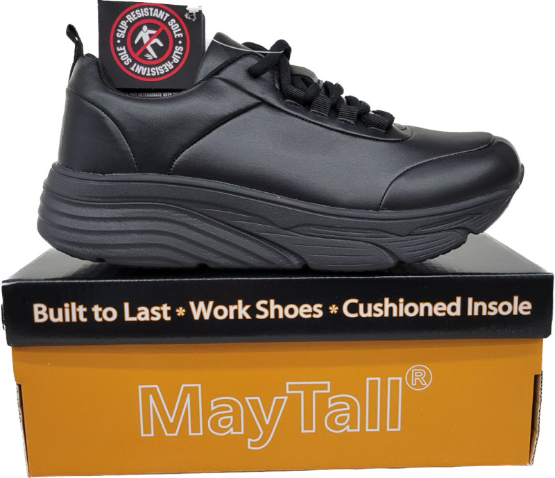 Women Shoes Wide Work Slip Resistant Black Comfort Cushion Insole MayTall 2601W