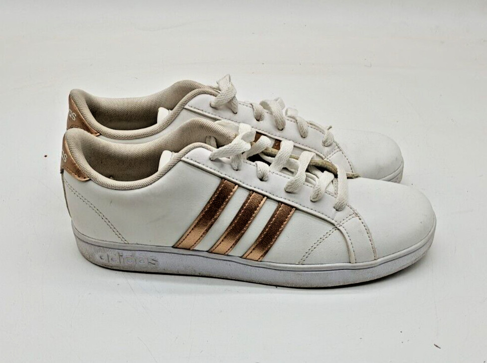 Adidas Women’s Grand Court Cloudfoam Lifestyle Shoes White/Gold Metallic SZ 6.5