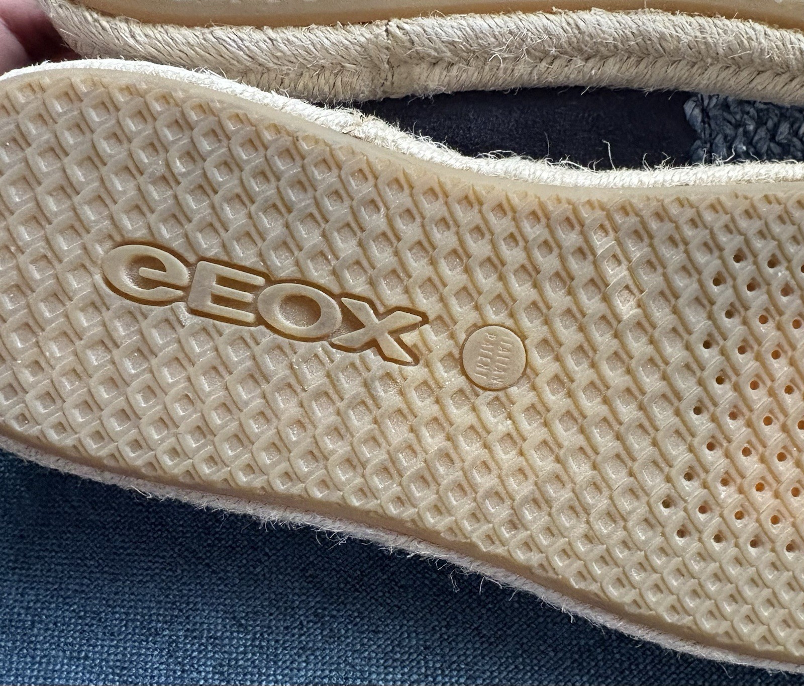 NEW Geox Modesty Blue Suede Textile Espadrille Flats, Size 6, MSRP $150