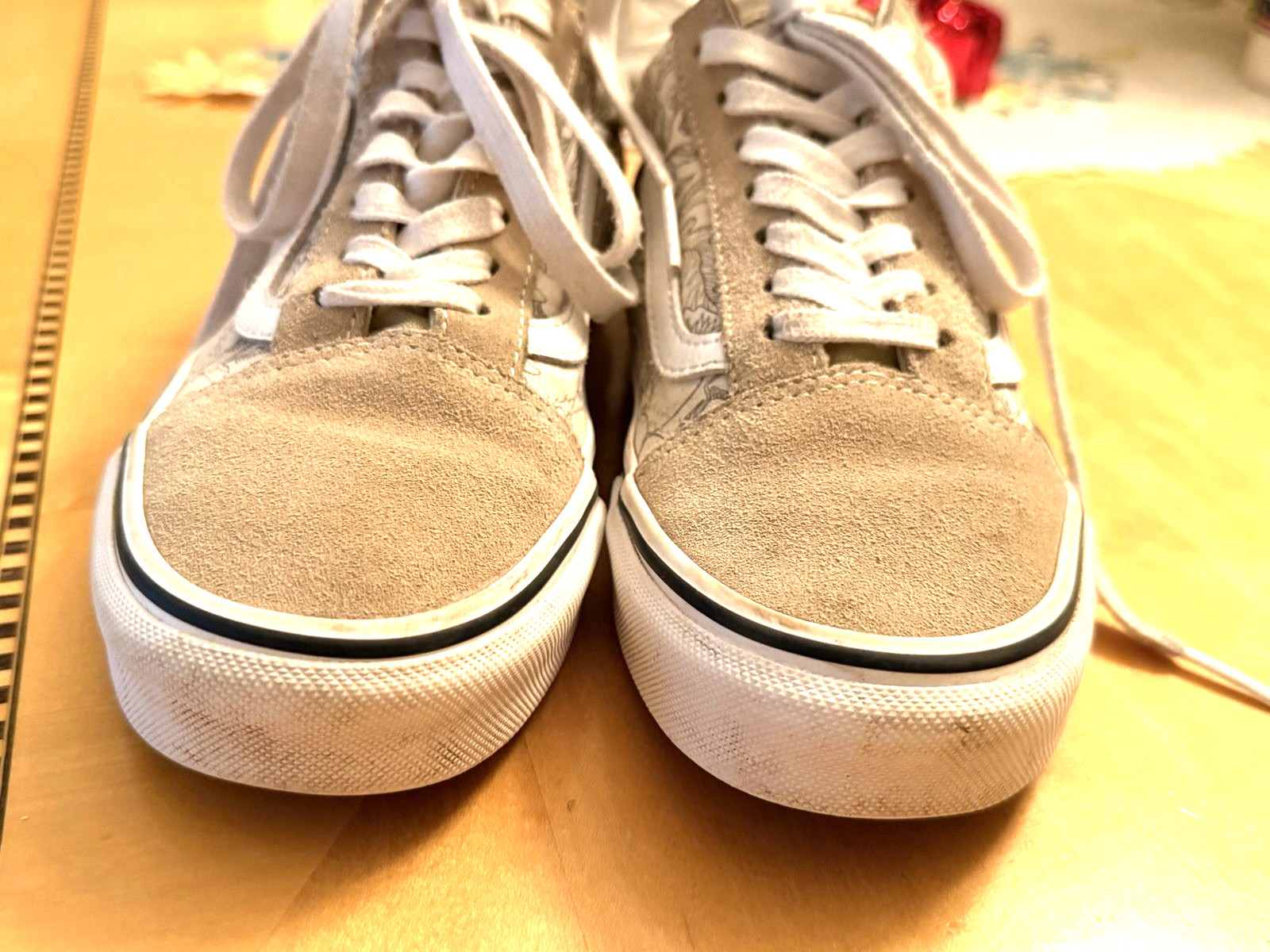 VANS Old Skool Desert Skull Tan White Beige Sneakers Men’s Size 6, Women’s 7.5