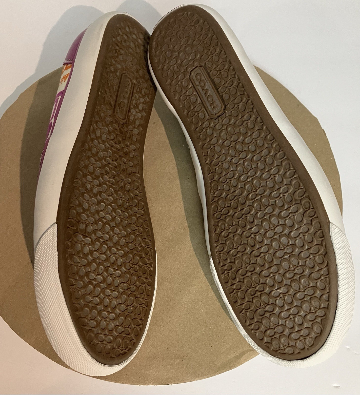 Coach Beale Slip On Sneakers White Multi-color Scribble Logo Signature Women 8.5