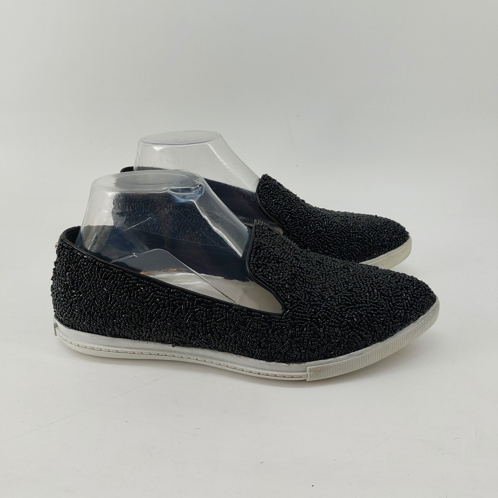 Alice + Olivia Womens Size 9 Beaded EURO 39 Sneaker Shoe Black Leather