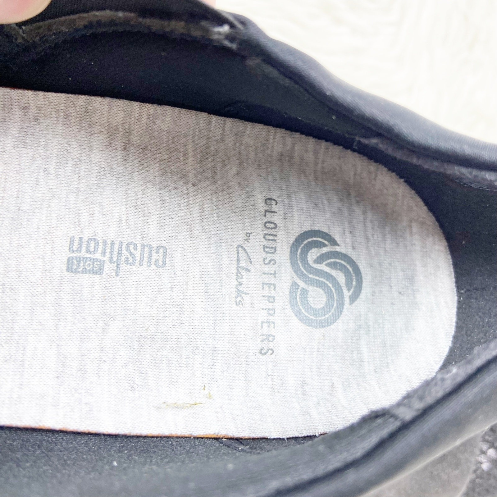 Clarks Cloudsteppers 10 W Wide Womens Black Suede Textile Comfort Shoes
