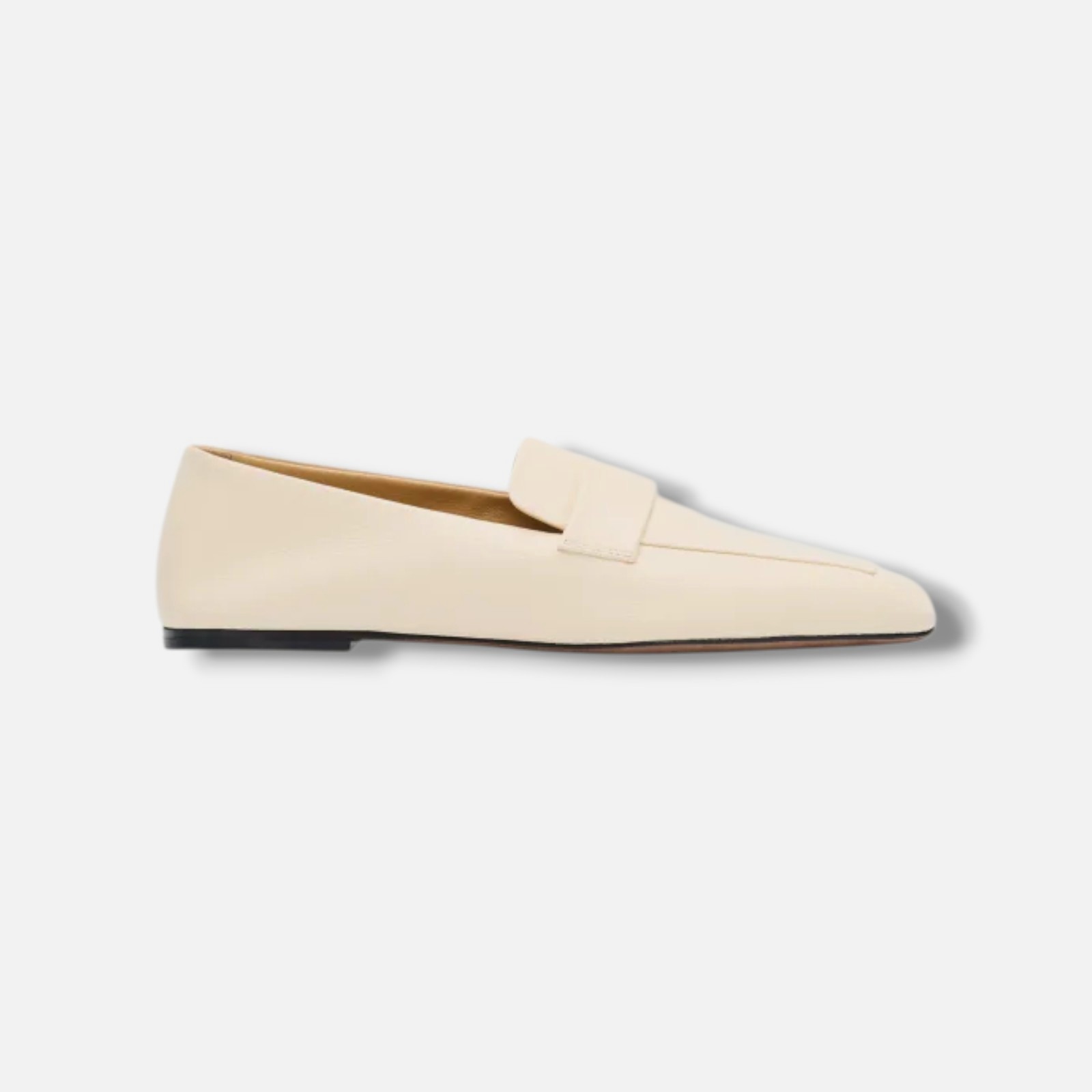 THE ROW Women’s Ivory Leather Square-Toe Loafers Shoes Size EU:40.5 US:10.5