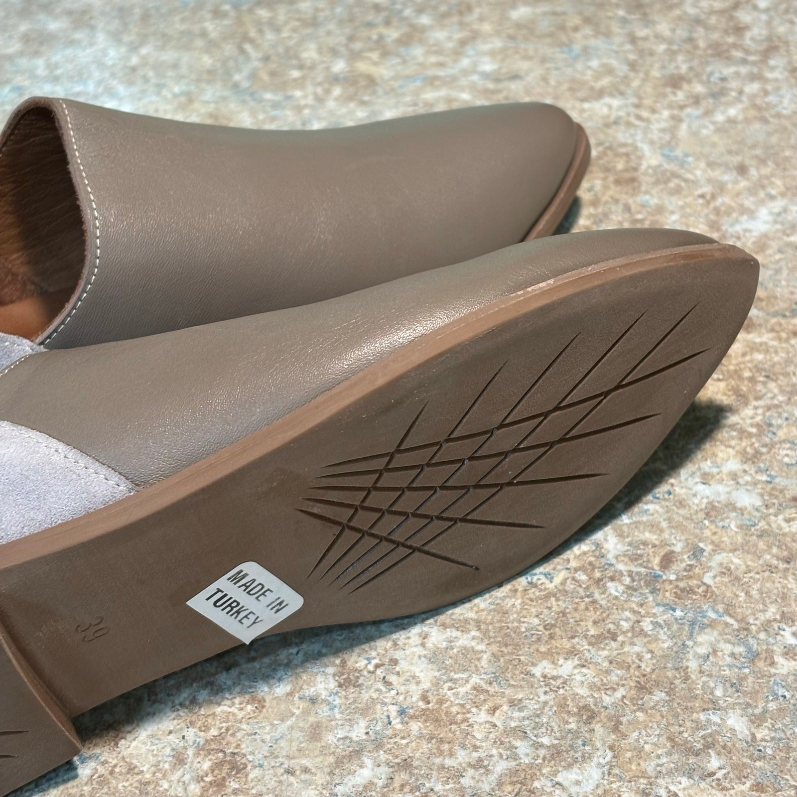 Bueno Beau Pointed Toe Loafer Slip on Leather Suede Gray Quiet Luxury Shoes 39