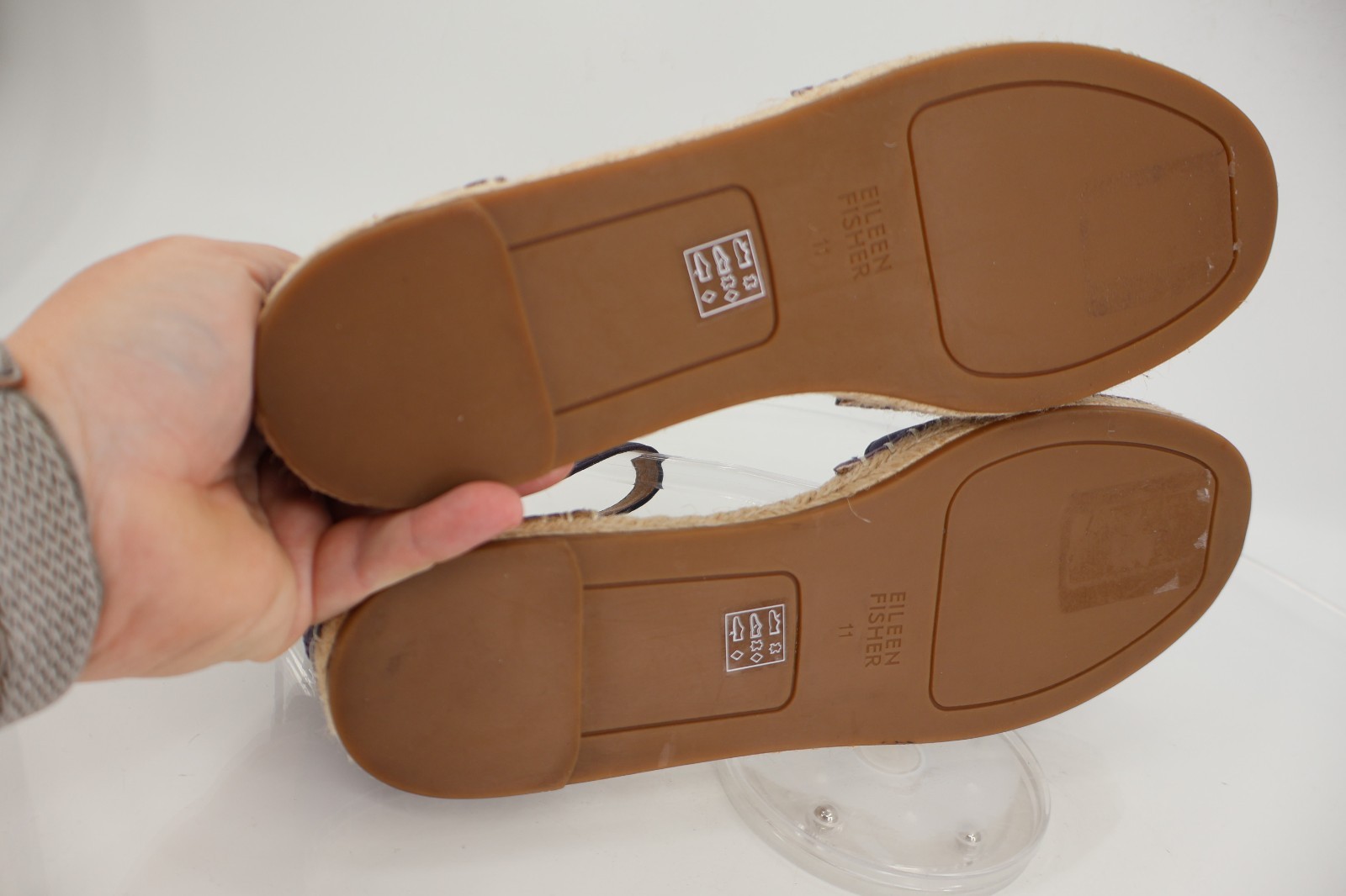 Eileen Fisher Women Lala Espadrille Flat Size 11 Blue Purple Leather Ankle Strap