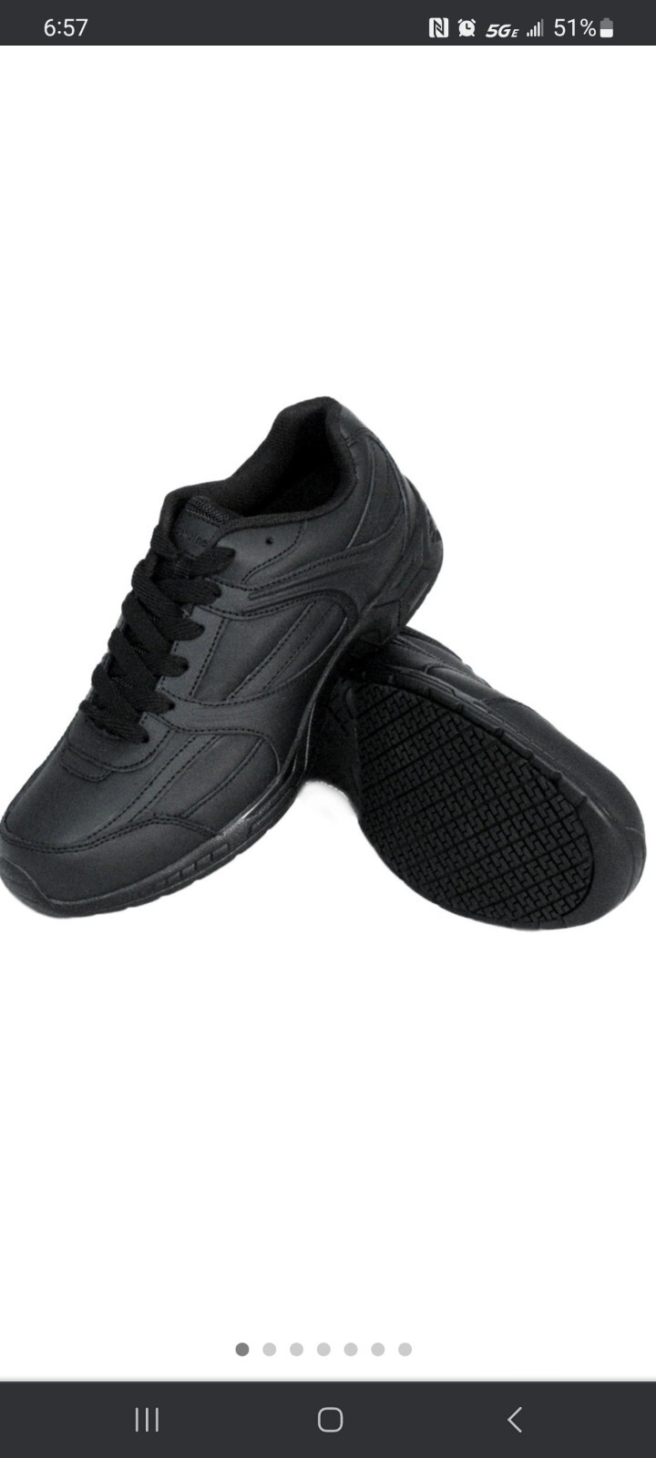 Genuine Grip Slip Resistant Black Womens Size 10 Steel Toe Work Shoes