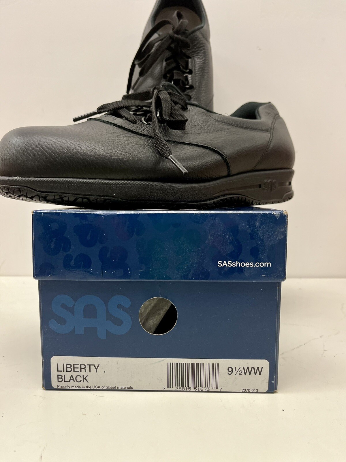 SAS LIBERTY Women’s Black 2070-013 Leather Comfort Work Shoe Sz 9.5WW