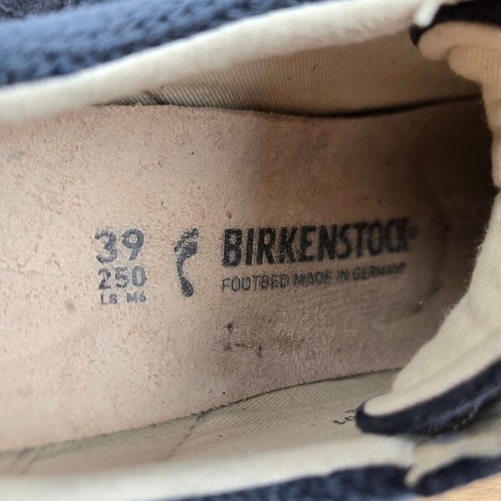 Birkenstock Womens 39 Bend Low Midnight Blue Canvas Suede Lace Up Daily Sneaker