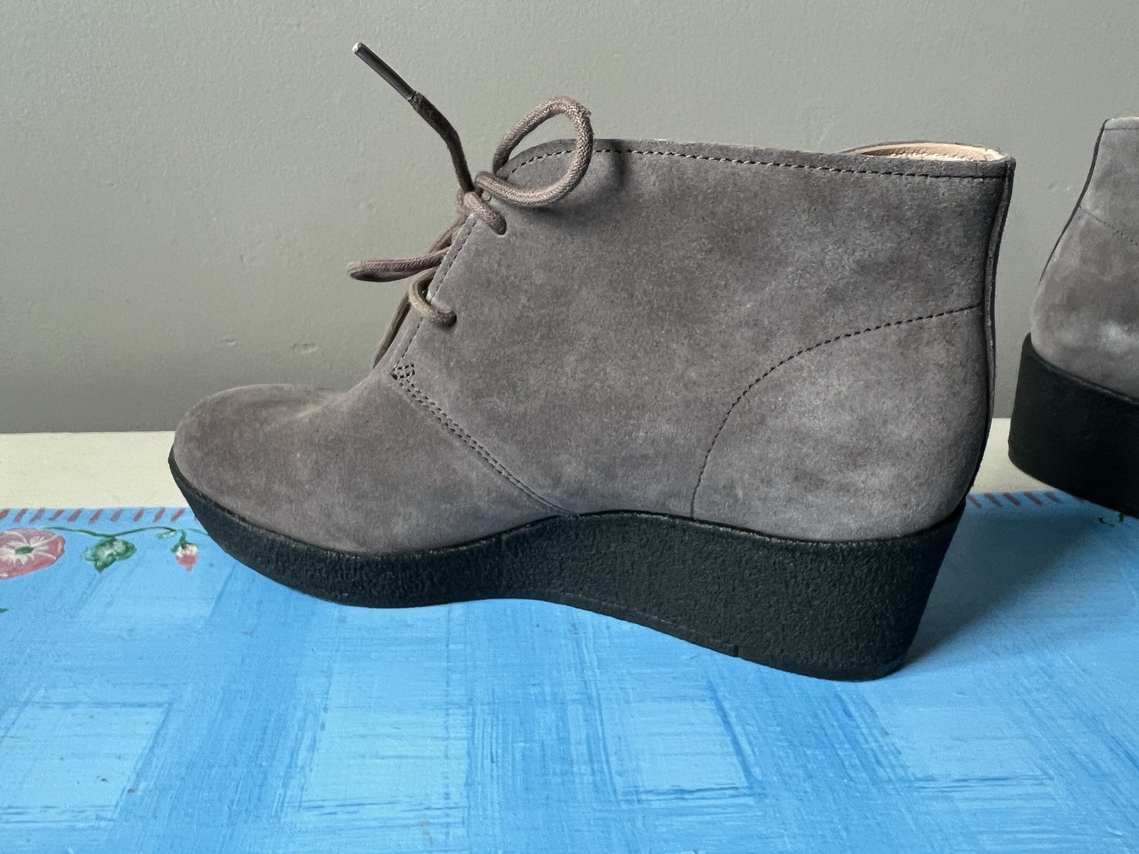 CLARKS ORIGINALS Athie Terra Desert Boots Wedge Sole Taupe Women’s 10 M NEW