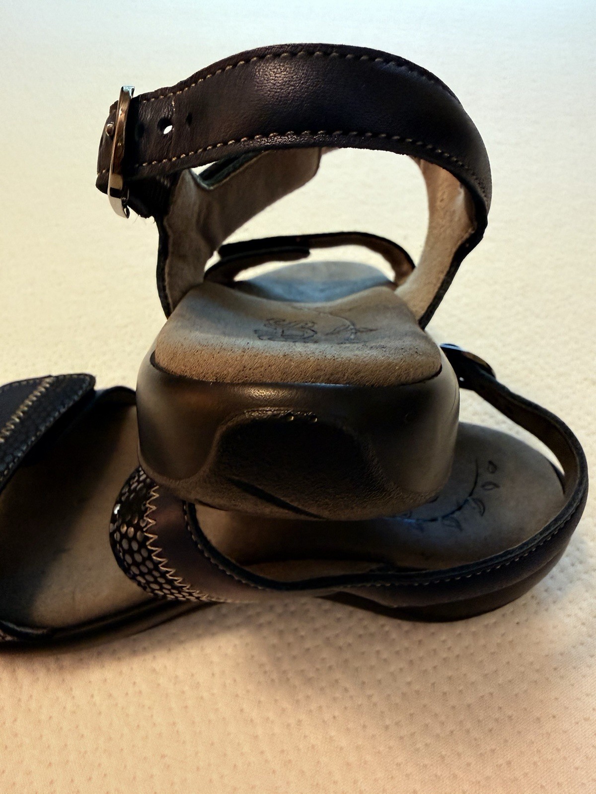 SAS Women’s Nudu Sandals 7N Navy Blue Adjustable Comfort Casual Leather USA Made