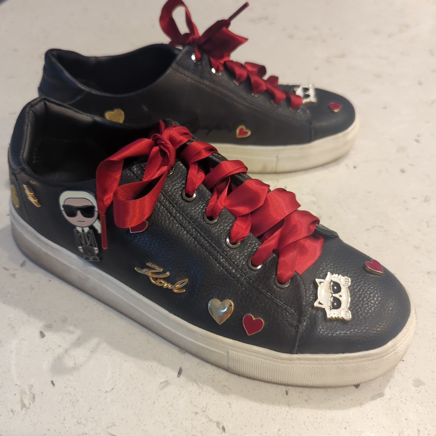 Karl Lagerfeld Paris Sneakers Womens Size 11 M Fashion Cate Pins Sneakers Shoes