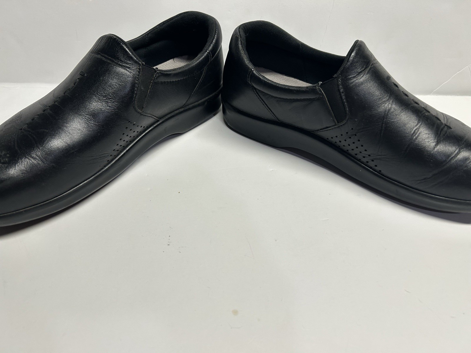 SAS Viva Tripad Comfort Slip On Black Leather Comfort Casual Loafers Sz 8W
