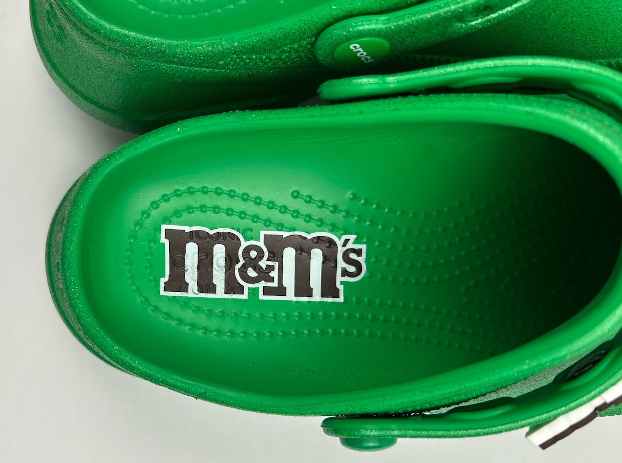 M&M’s x Crocs Classic Bae Platform Clog Green Multi Glitter Womens Size W9
