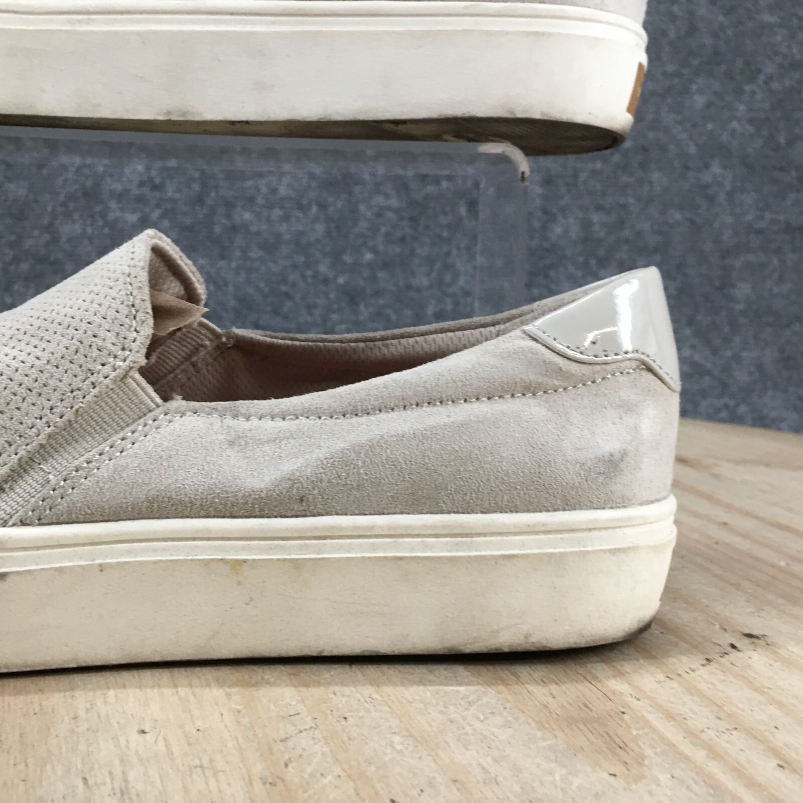 Dr. Scholls Shoes Womens 7M Nova Slip On Sneakers Gray Fabric Perforated Comfort