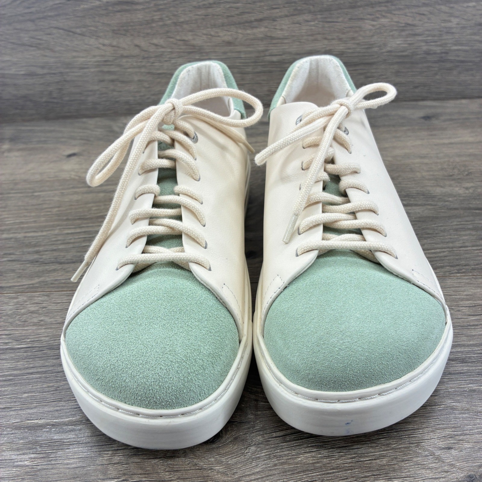 Birkenstock Bend Low Decon Pop Sneakers Women 38 Eggshell Mint Leather Suede