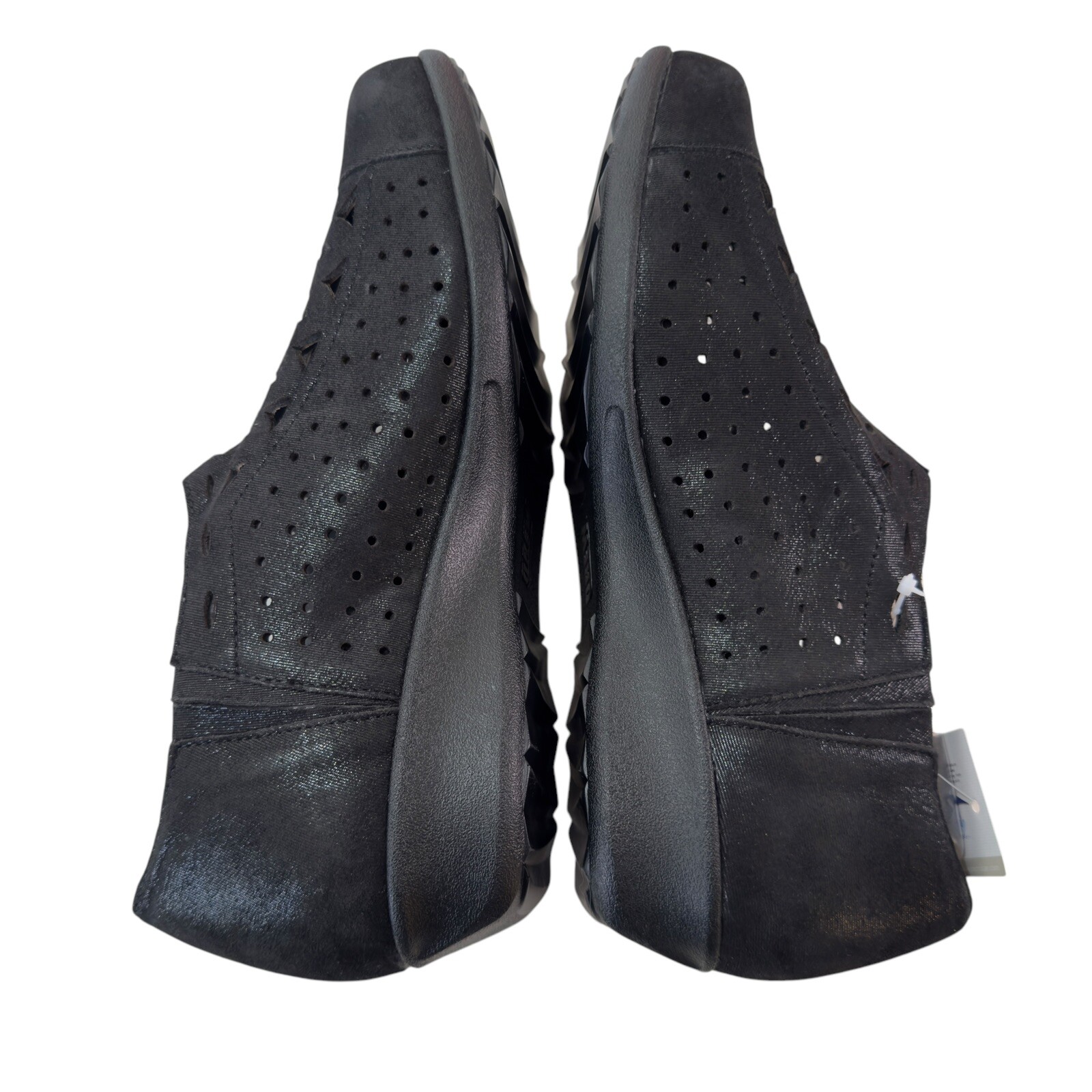 NEW Drew Metro Black Leather Laser Cut Womens 10W Orthopedic Wedge Shoes