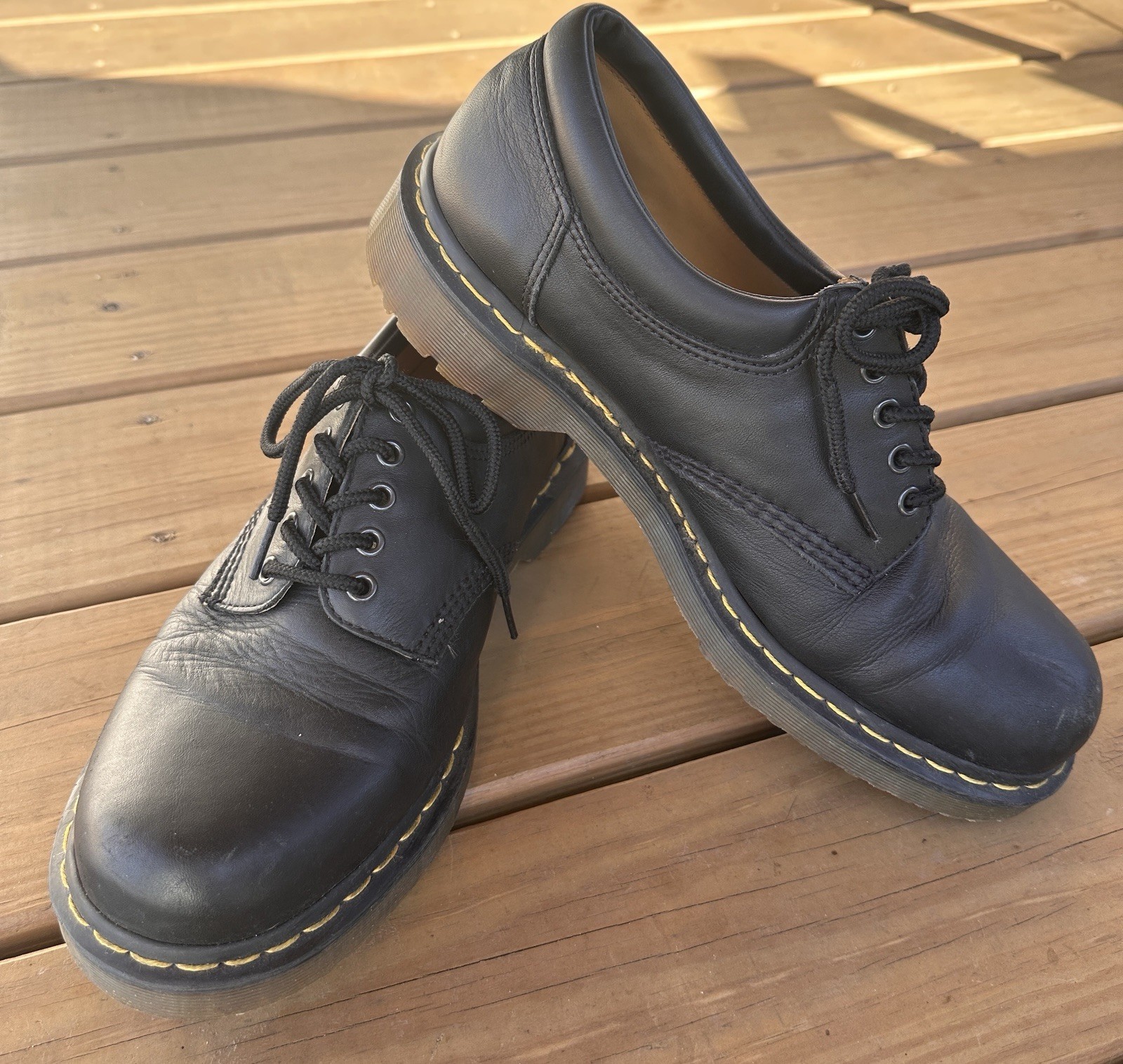 Dr. Martens 8053 5-Eye Leather Oxfords BLACK Industrial Chem Resistant Men 13