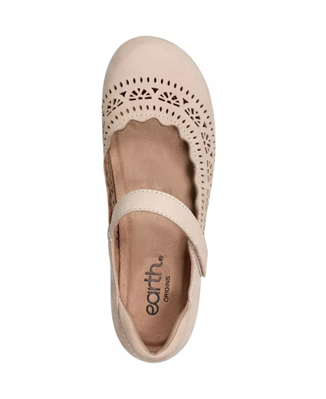 Earth Brady Light Natural Adjustable Strap Casual Flat Womens sizes 6-10 NEW M