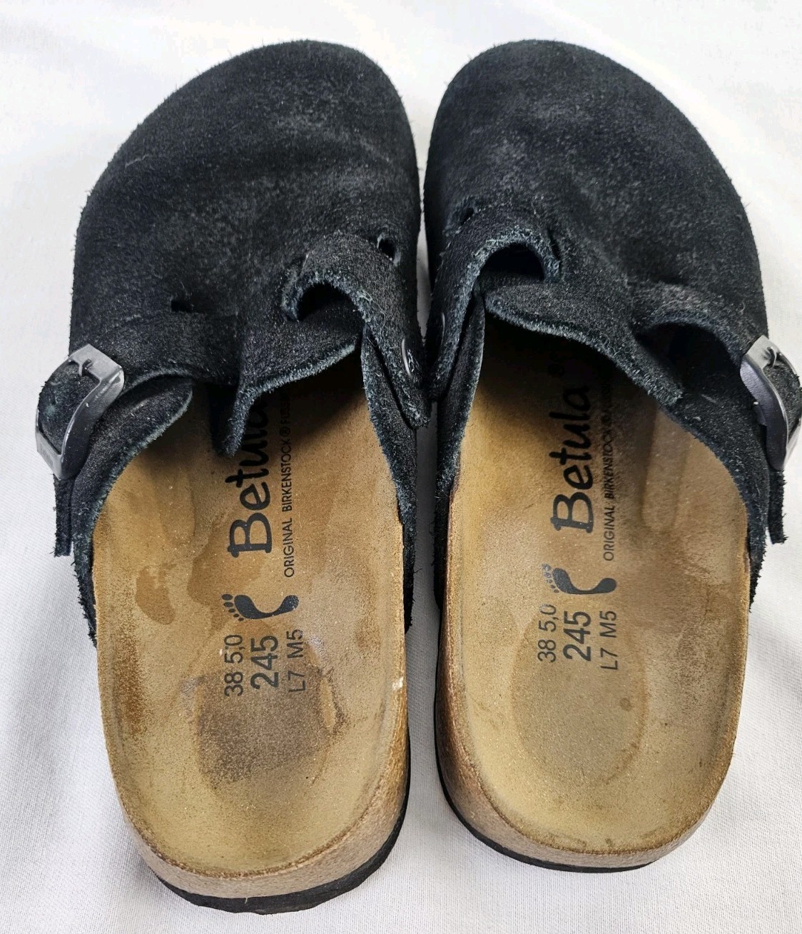 Betula Boston Black Suede Soft Footbed Clog EU 38 US 7 Narrow Note!