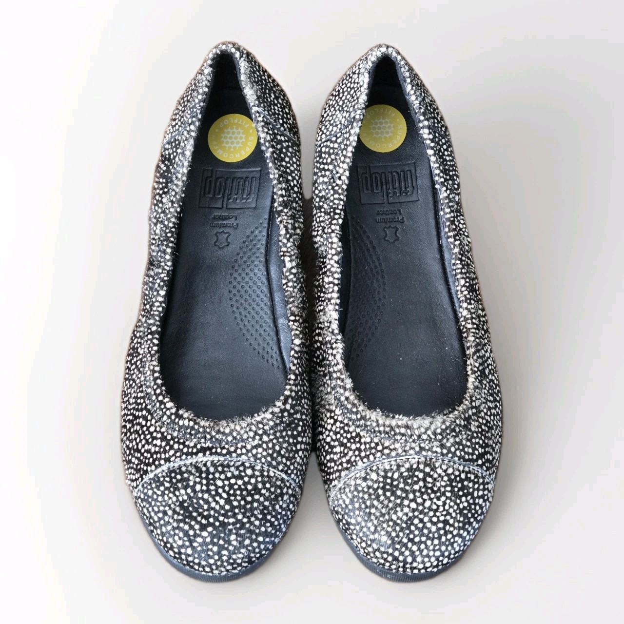 FitFlop SupercomFF™ Ballet Flats Black & White Pony Hair Leather EU 36.5 / US 6