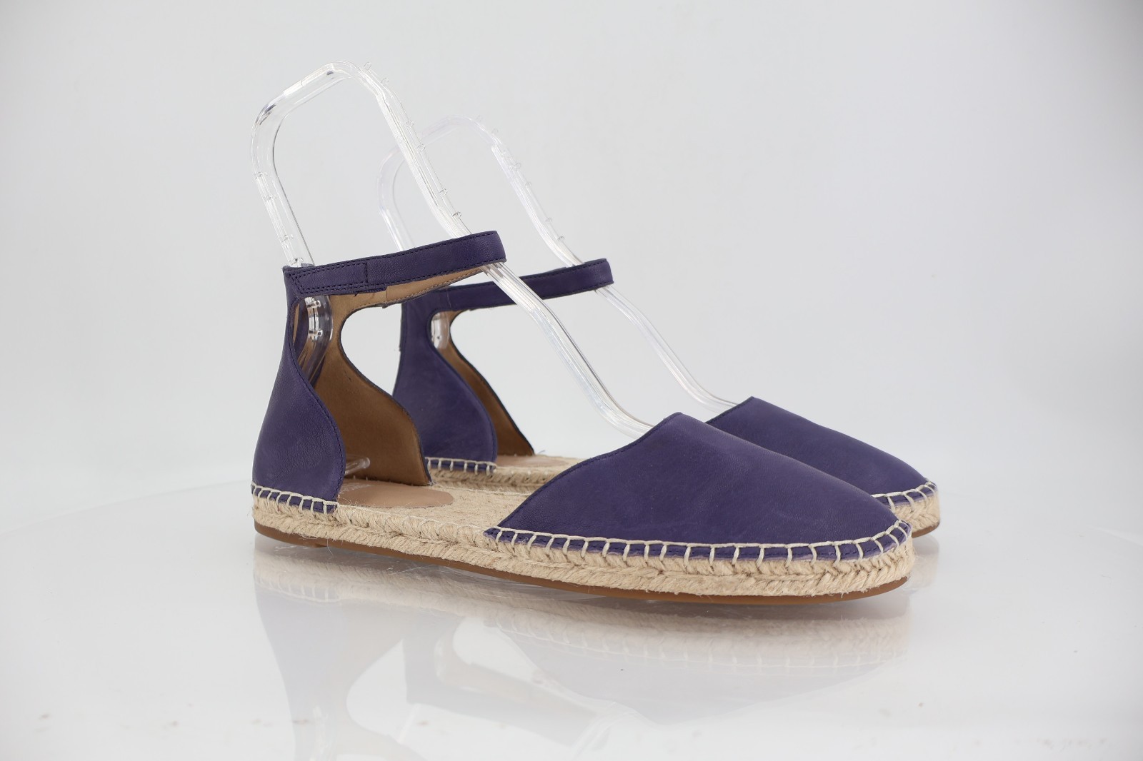 Eileen Fisher Women Lala Espadrille Flat Size 11 Blue Purple Leather Ankle Strap