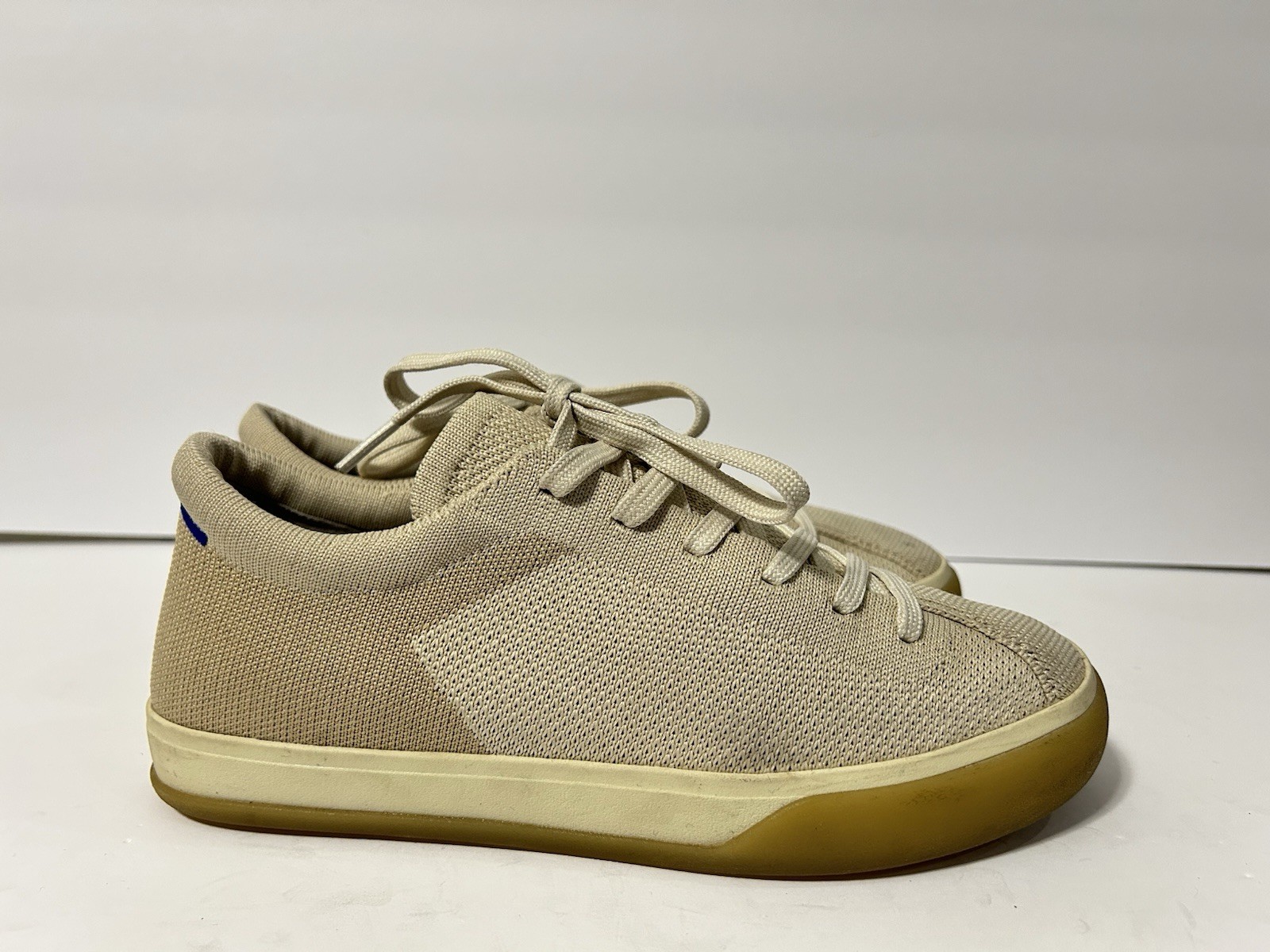 Rothy’s The Lace Up Knit Fabric Sneakers Casual Shoes Womens Sz 7 Off White