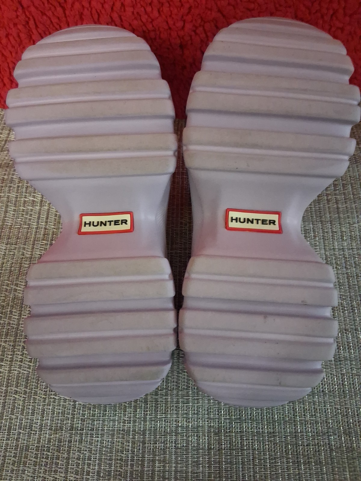 Hunter Bryce Purple Platform Mules Slip Ons Slides Clogs Size 9 .