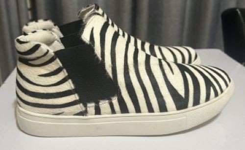 NWOT Coconuts by Matisse Zebra Print Slip-On Sneakers Artsy Preppy Biker Women 6