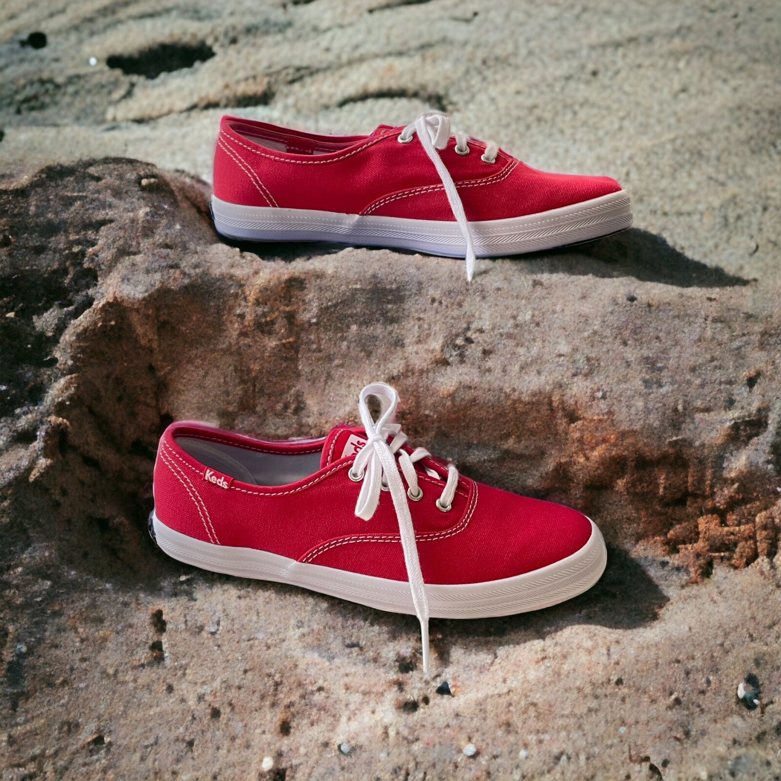 NEW Keds Champion Red Lace Up Oxford Women Sneaker Size 5.5