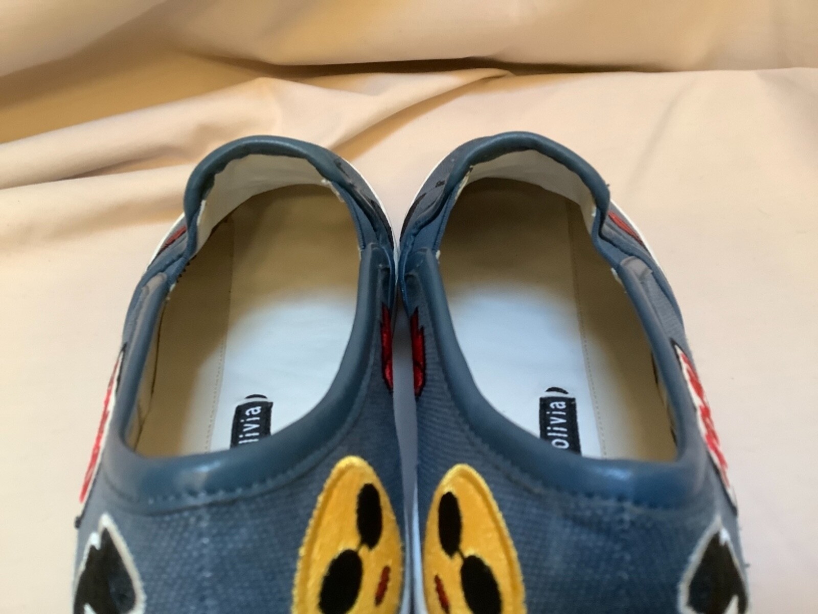 ALICE OLIVIA EMOJI STACE FACE JEAN SNEAKERS PLATFORM 8.5