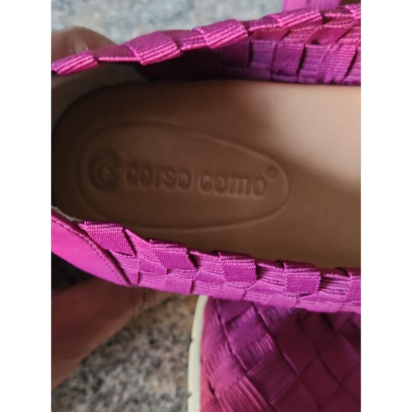 Corso Como Illana Wedge Magenta Braided Slip-On Size 10 – Chic Comfort Style