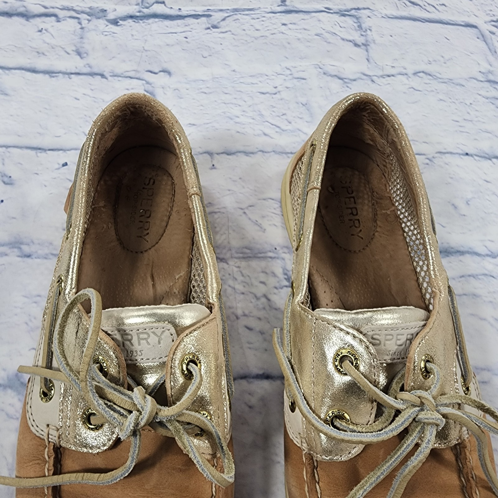 Sperry WOMENS 8.5 Koifish Leather Boat Shoes Beige STS95769