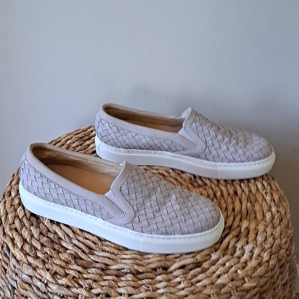 M. Gemi Womens The Cerchio Grey Woven Leather Loafer Sneaker EU39/US8.5