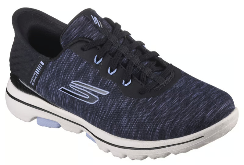 NEW WOMENS SKECHERS SLIP INS GO GOLF WALK 5 SLIP INS Black Lavender MESH Shoes