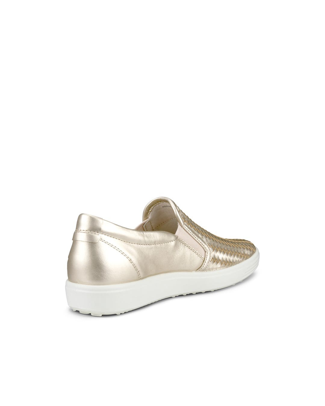 ECCO Soft 7 Shoes Pure White Gold Woven Slip On Loafers EU 39 Women’s 8 – 8.5 US