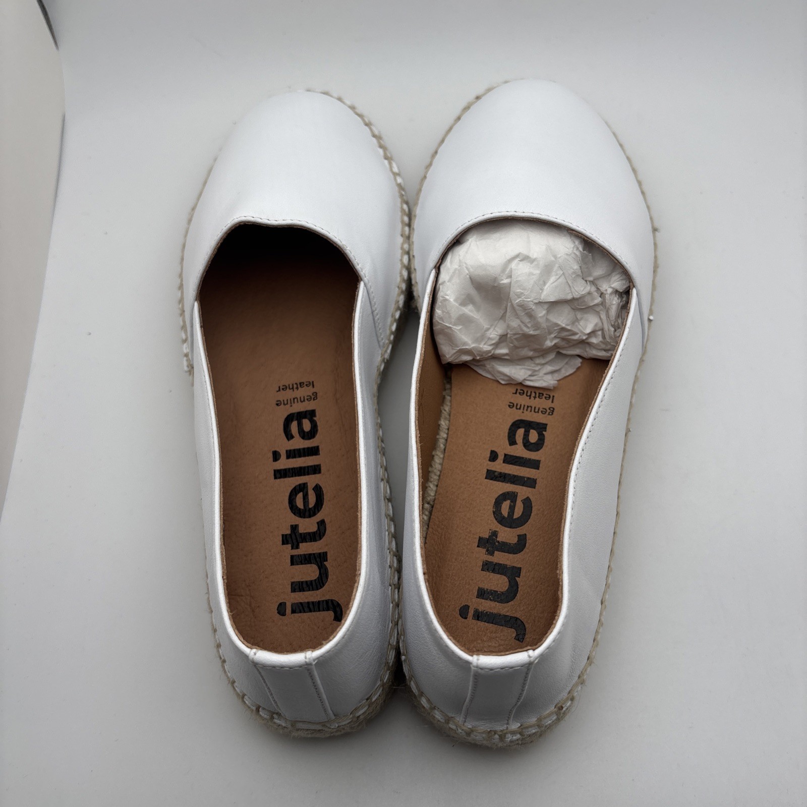 $120 Jutelia Leather Espadrilles in White Size 38*Runs Large (US 8) Spain