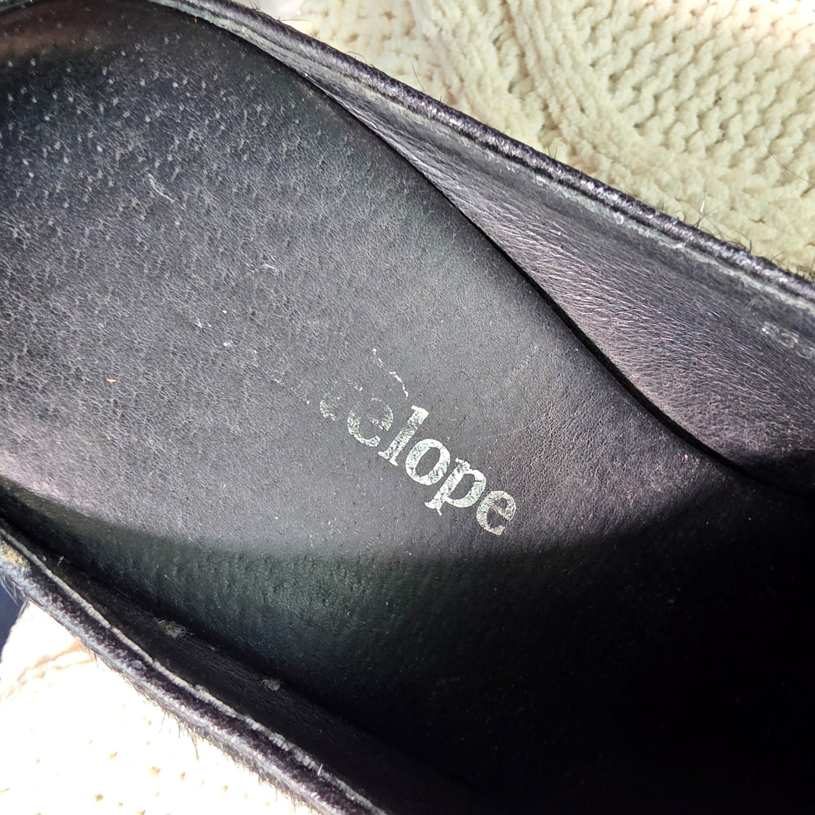 Antelope Clogs Mules Pony Hair Black Studded Leather Wedge Women 39 8 8.5