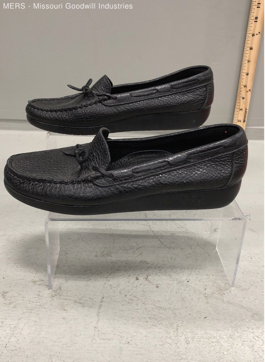 SAS Siesta Black Leather Handsewn Moccasin Comfort Loafers Women’s Size 9 M