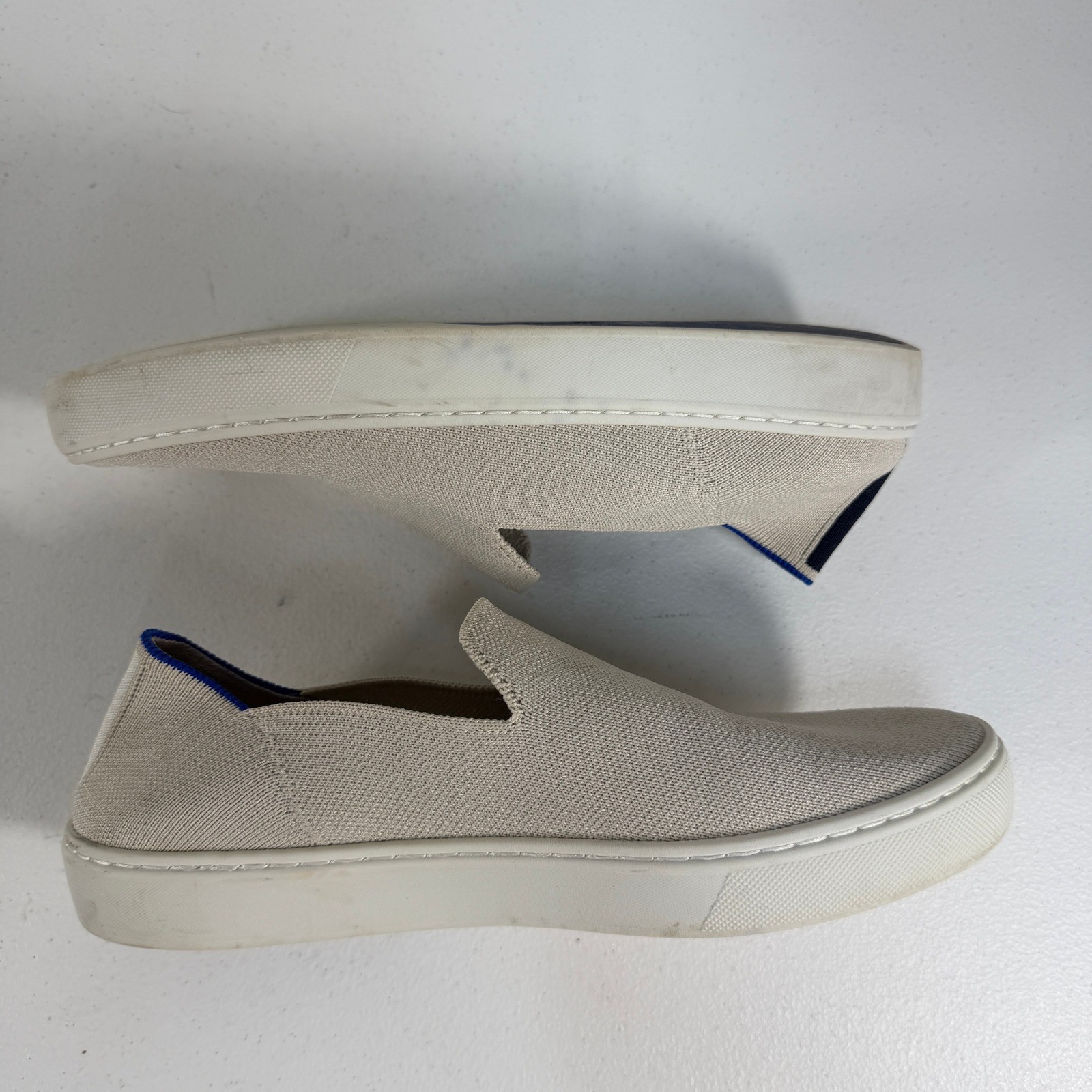 Rothy’s 7.5 Sneakers The Original Slip-On Sustainable Knit Washable Sand Beige