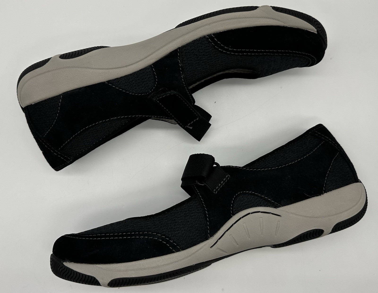 Dansko Hennie Mary Jane Size 40 Black Suede Textile Upper Hook Loop Size 9.5-10